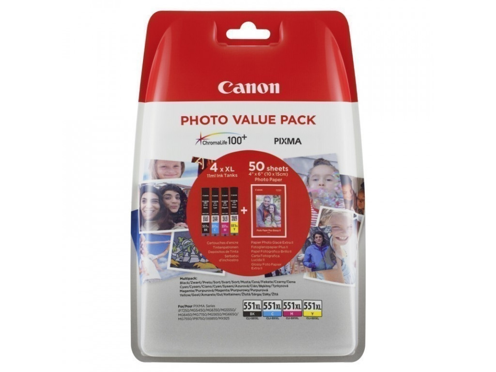 Консуматив Canon CLI-551XL C/M/Y/BK Photo Value Pack 11895_6.jpg
