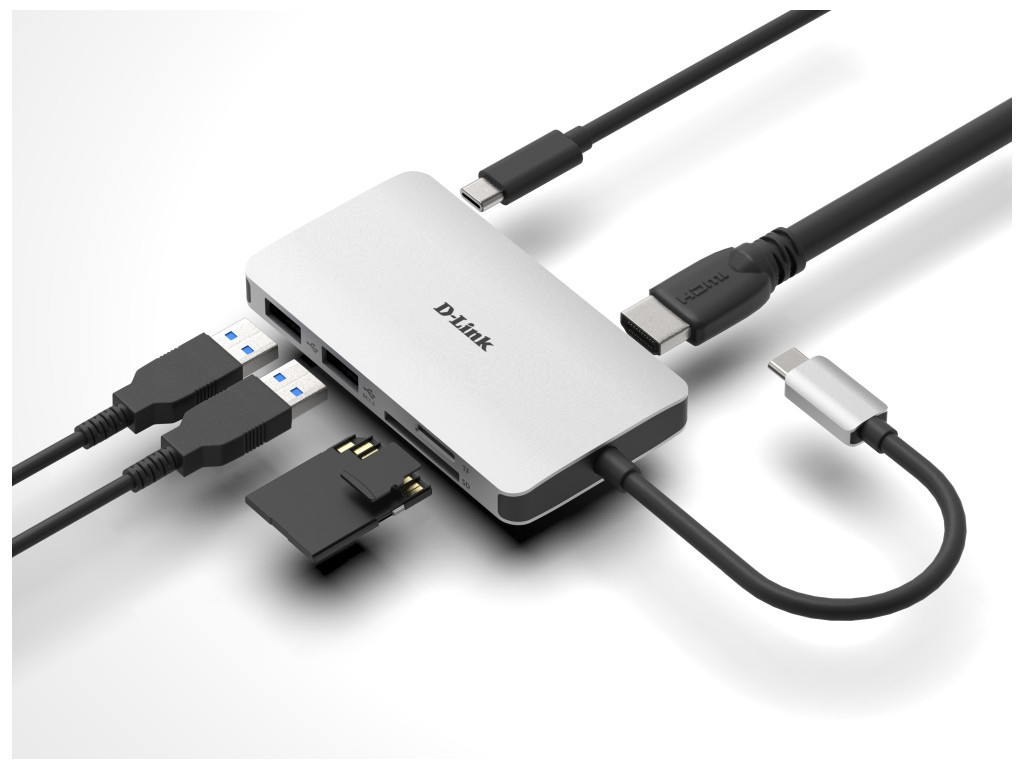 USB хъб D-Link 6-in-1 USB-C Hub with HDMI/Card Reader/Power Delivery 16715_1.jpg