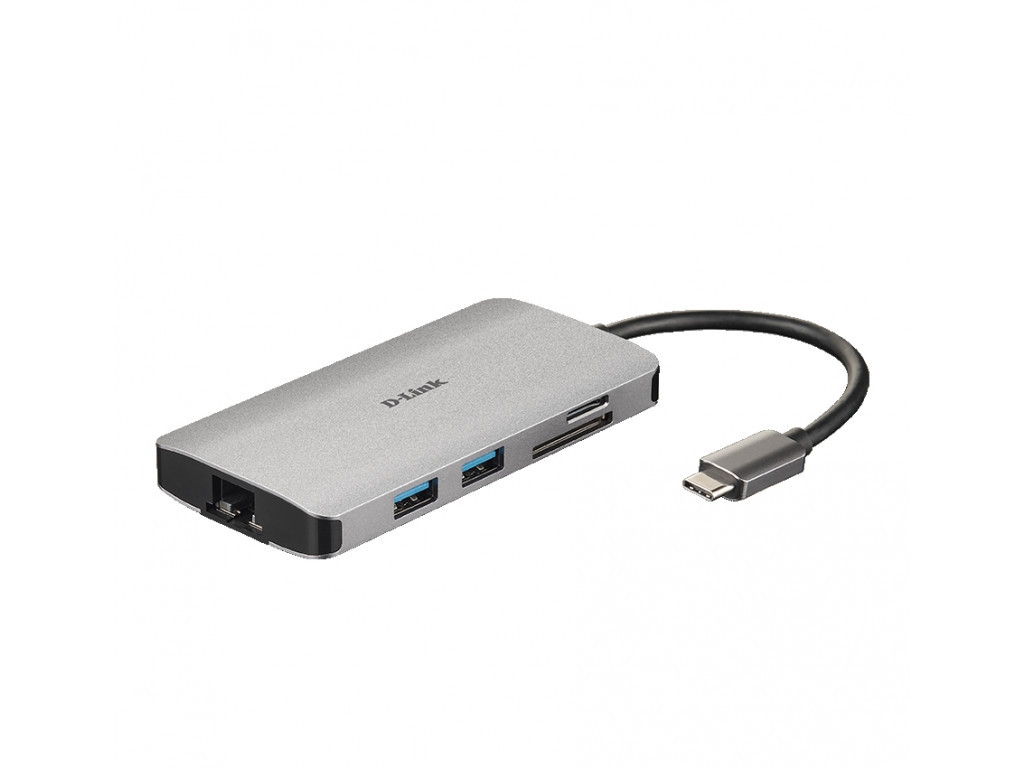 USB хъб D-Link 8-in-1 USB-C Hub with HDMI/Ethernet/Card Reader/Power Delivery 16716.jpg