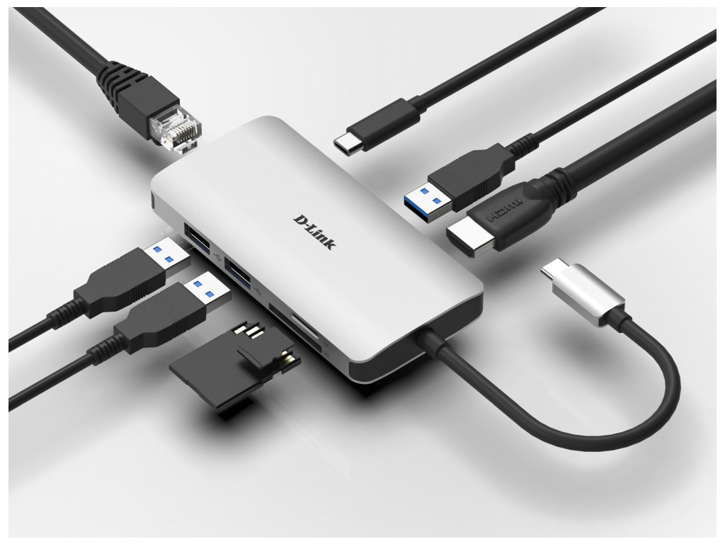 USB хъб D-Link 8-in-1 USB-C Hub with HDMI/Ethernet/Card Reader/Power Delivery 16716_10.jpg