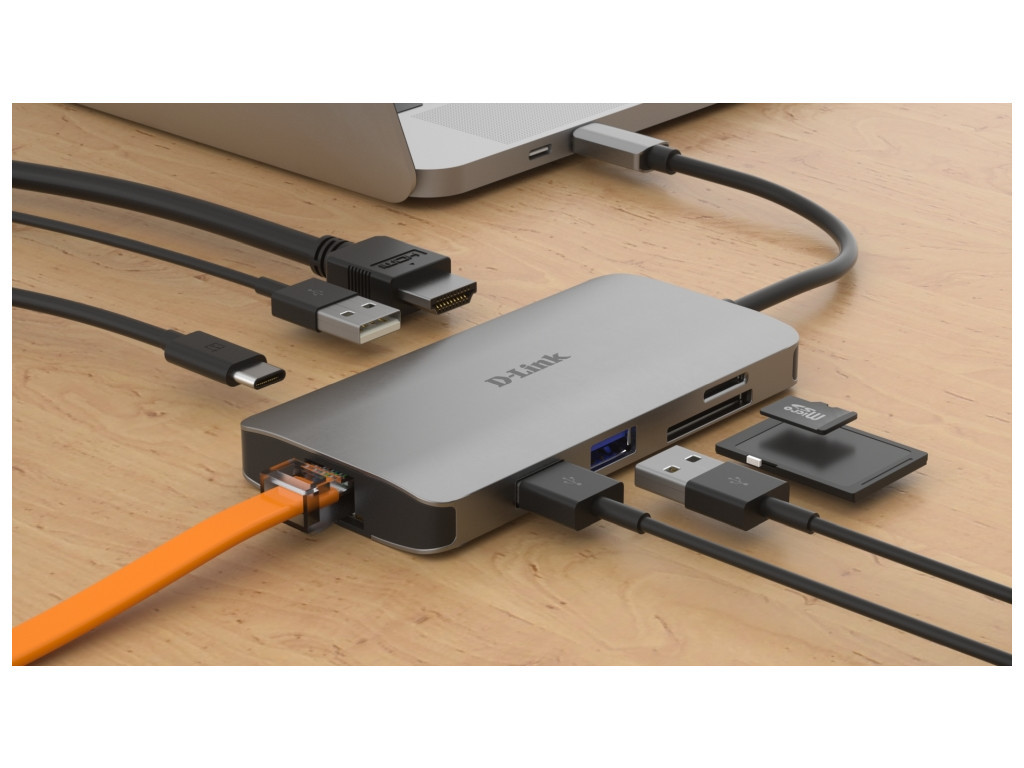 USB хъб D-Link 8-in-1 USB-C Hub with HDMI/Ethernet/Card Reader/Power Delivery 16716_11.jpg