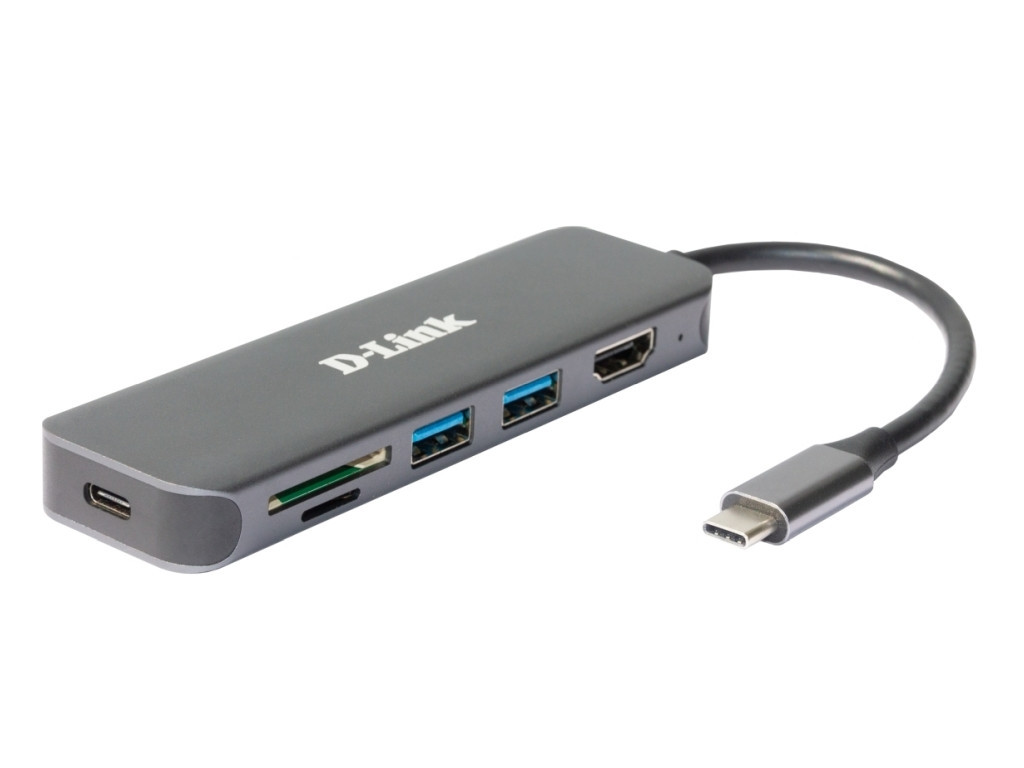 USB хъб D-Link 6-in-1 USB-C Hub with HDMI/Card Reader/Power Delivery 24597_2.jpg