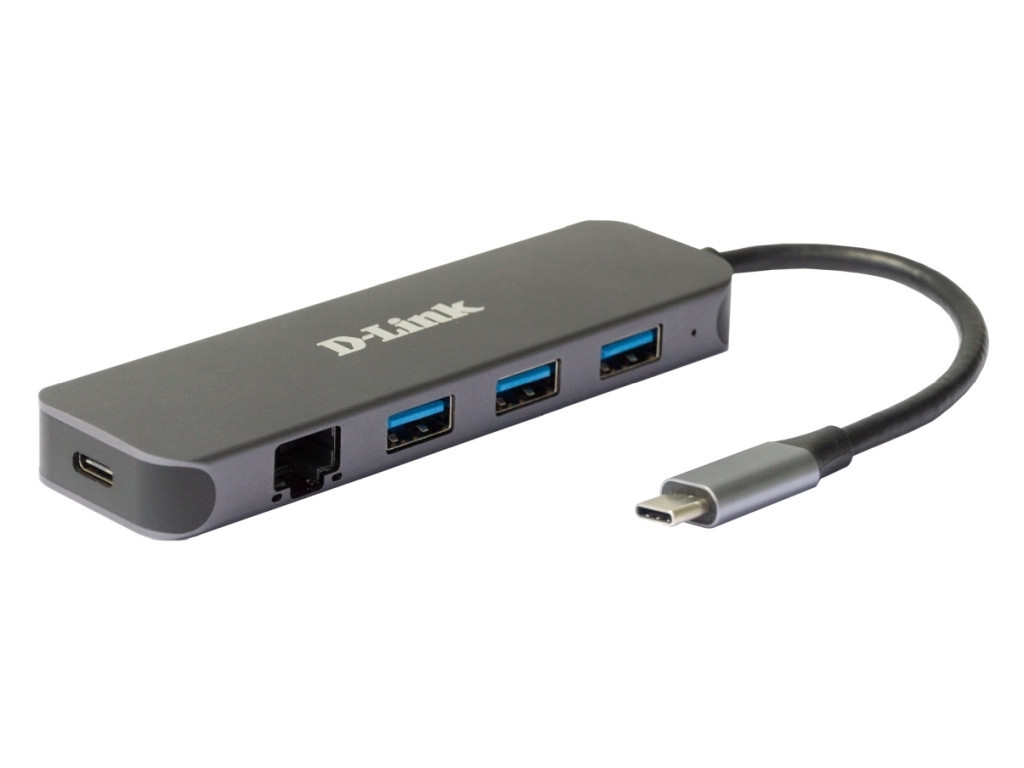 USB хъб D-Link 5-in-1 USB-C Hub with Gigabit Ethernet/Power Delivery 24599.jpg