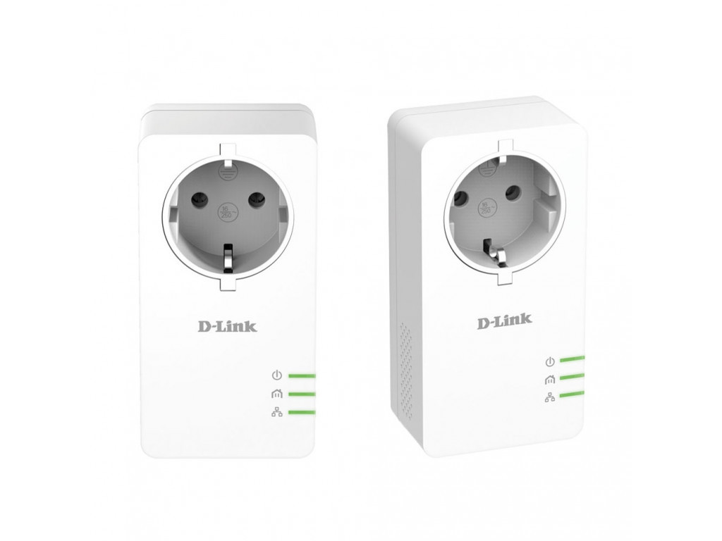 Безжичен усилвател D-Link PowerLine AV2 1000 HD Gigabit Passthrough Kit 8634.jpg