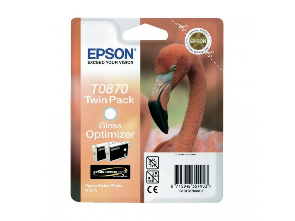 Консуматив Epson T0870 Gloss Optimizer Ink Cartridge - Twin Pack (untagged) for Stylus Photo R1900 12278_5.jpg