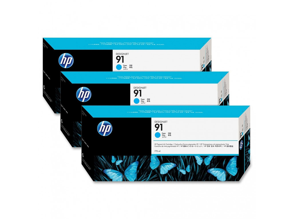 Консуматив HP 91 3-pack 775-ml Cyan Ink Cartridges 12958_8.jpg