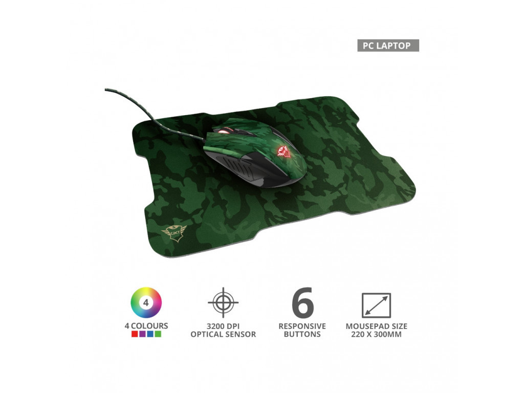 Комплект TRUST GXT 781 Rixa Camo Gaming Mouse & Mouse Pad 16849_1.jpg
