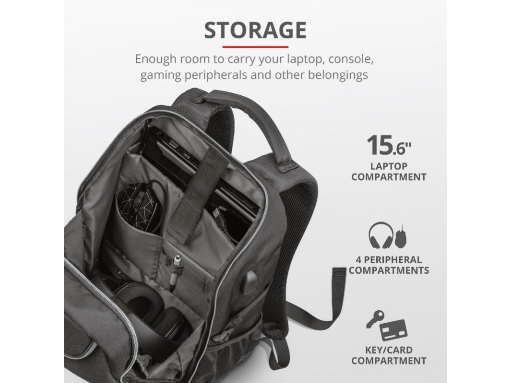 Раница TRUST GXT 1255 Outlaw 15.6'' Gaming Backpack- black 16943_2.jpg