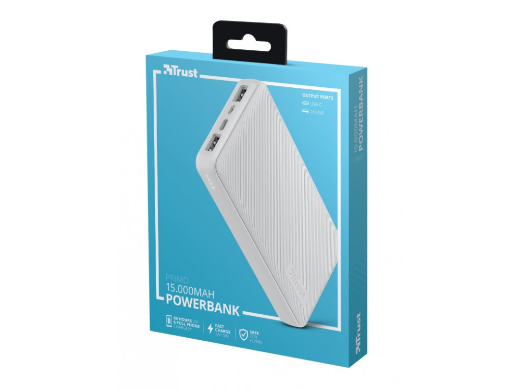 Външна батерия TRUST Primo Fast Powerbank 15000 mAh White 17274_13.jpg