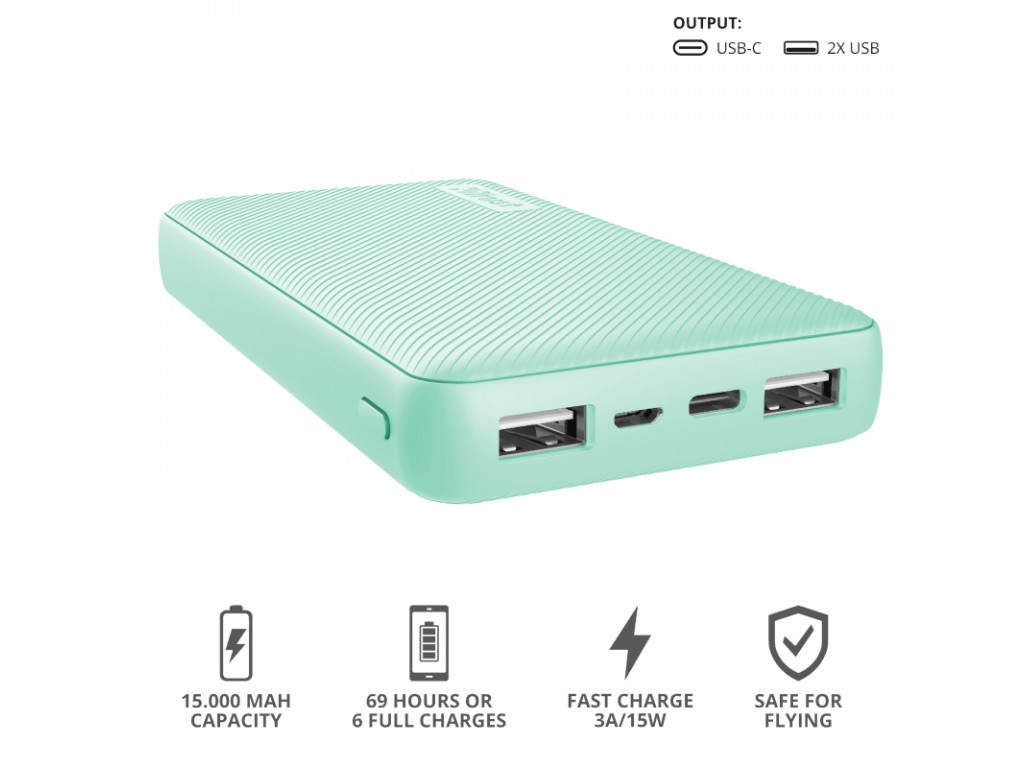 Външна батерия TRUST Primo Fast Powerbank 15000 mAh Mint 17276_10.jpg