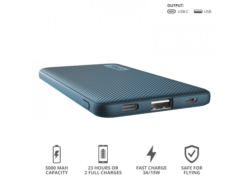 Външна батерия TRUST Primo Fast Ultra-thin Powerbank 5000 mAh Blue 17279_12.jpg