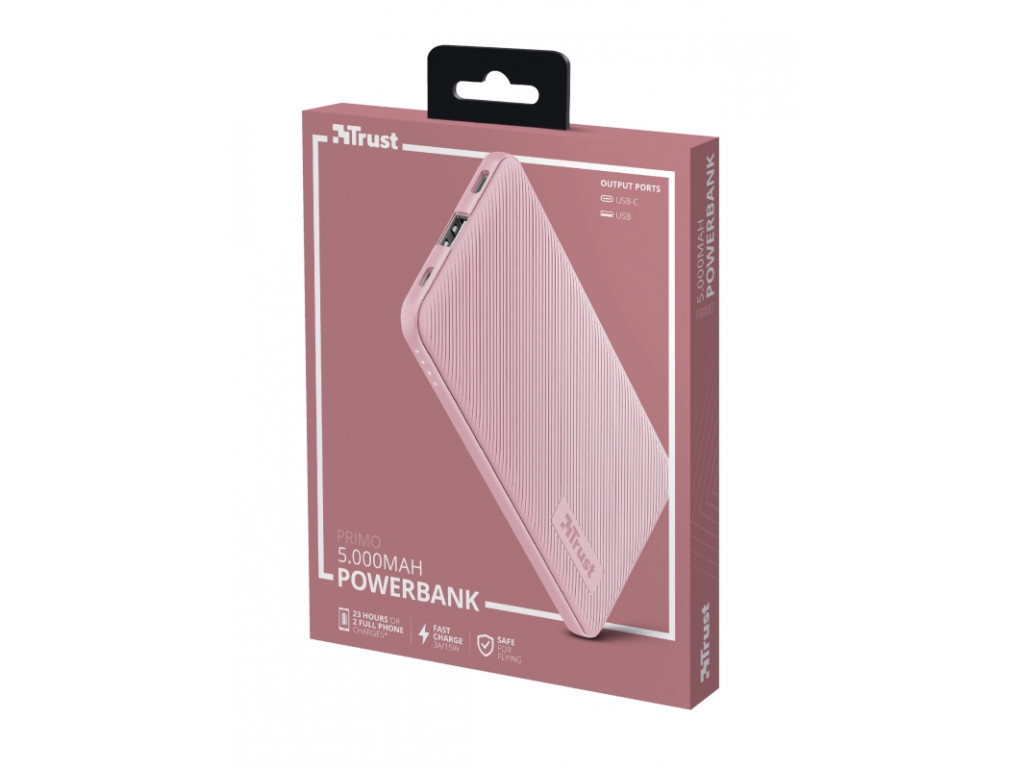 Външна батерия TRUST Primo Fast Ultra-thin Powerbank 5000 mAh Pink 17281_13.jpg