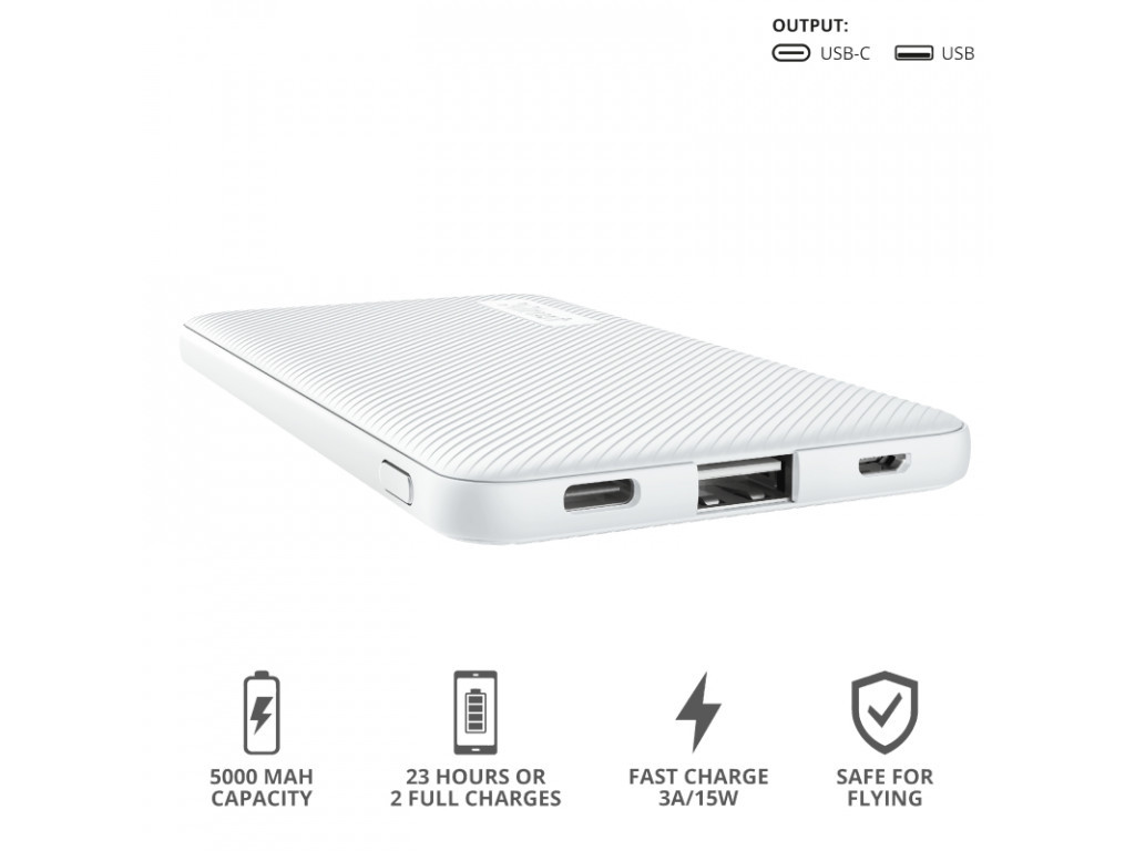 Външна батерия TRUST Primo Fast Ultra-thin Powerbank 5000 mAh White 17282_26.jpg