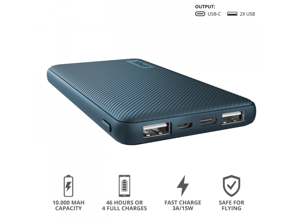 Външна батерия TRUST Primo Fast Ultra-thin Powerbank 10000 mAh Blue 17283_12.jpg