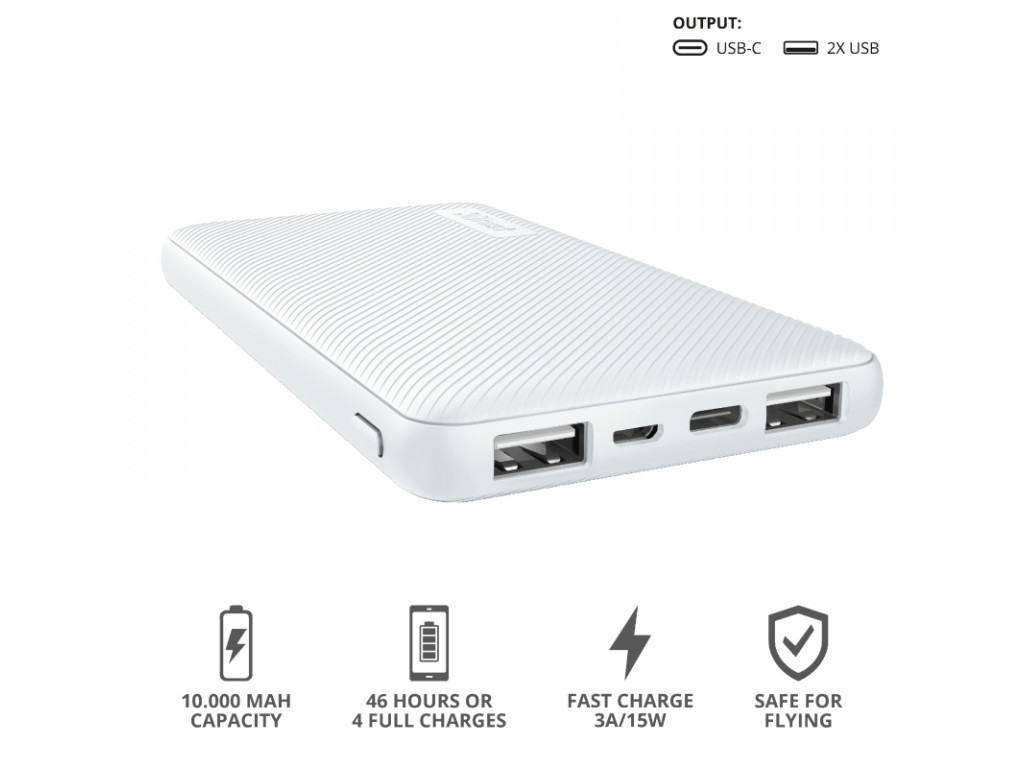 Външна батерия TRUST Primo Fast Ultra-thin Powerbank 10000 mAh White 17284_12.jpg