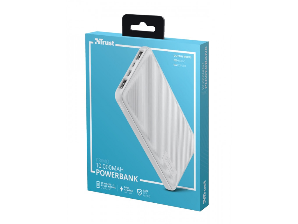 Външна батерия TRUST Primo Fast Ultra-thin Powerbank 10000 mAh White 17284_13.jpg