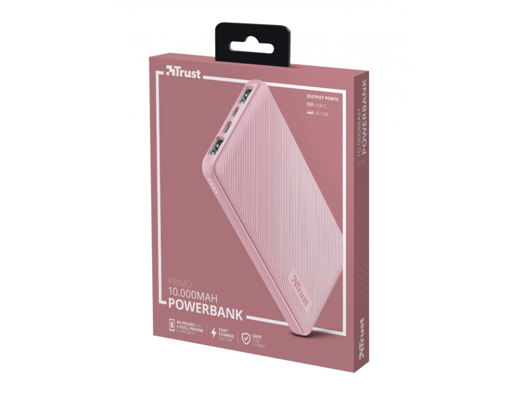 Външна батерия TRUST Primo Fast Ultra-thin Powerbank 10000 mAh Pink 17285_13.jpg