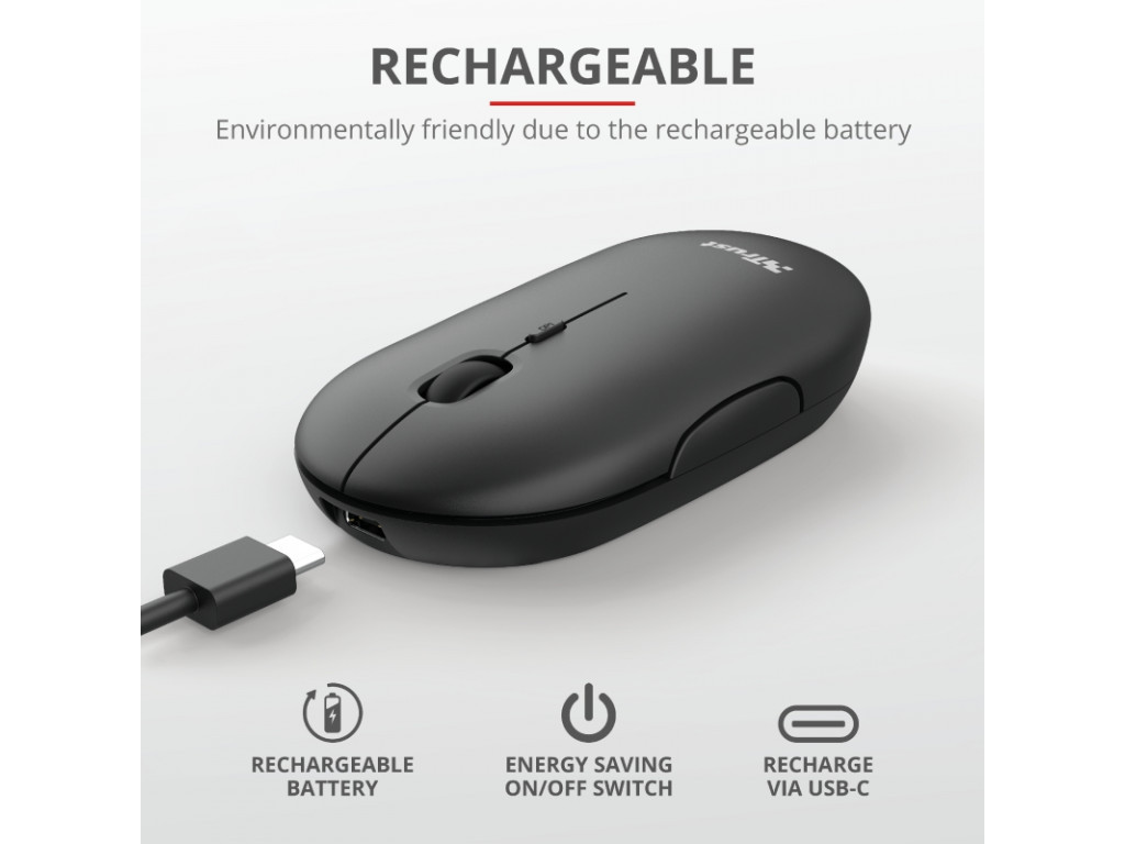 Мишка TRUST Puck Wireless & BT Rechargeable Mouse Black 4020_42.jpg