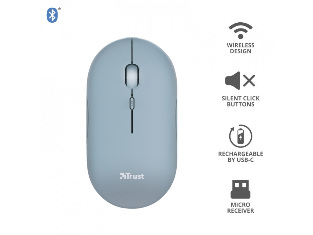 Мишка TRUST Puck Wireless & BT Rechargeable Mouse Blue 4022_16.jpg