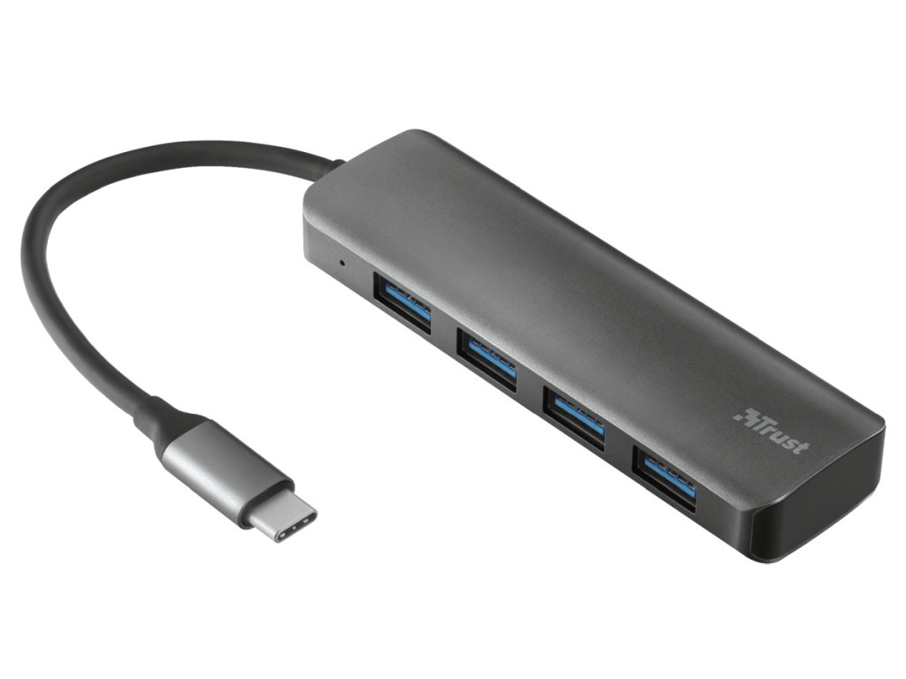 USB хъб TRUST Halyx Alum. USB-C to 4-Port USB3.2 Hub 6570.jpg