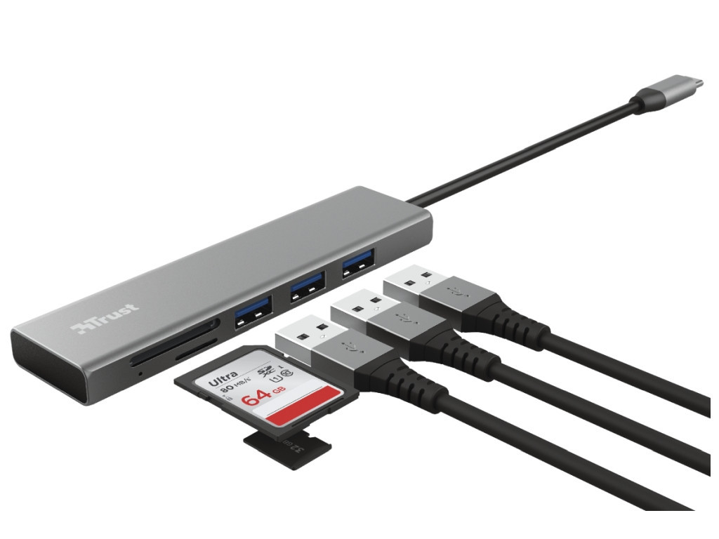 USB хъб TRUST Halyx Fast USB-C Hub & Card Reader 6572_1.jpg